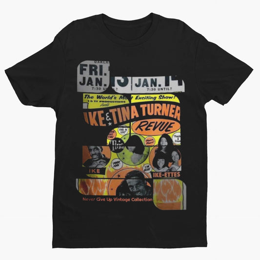 Ike & Tina Turner Concert Unisex Tee - Never Give Up Vintage Collection