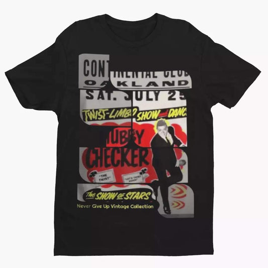 Chubby Checker Concert Unisex Tee - Never Give Up Vintage Collection