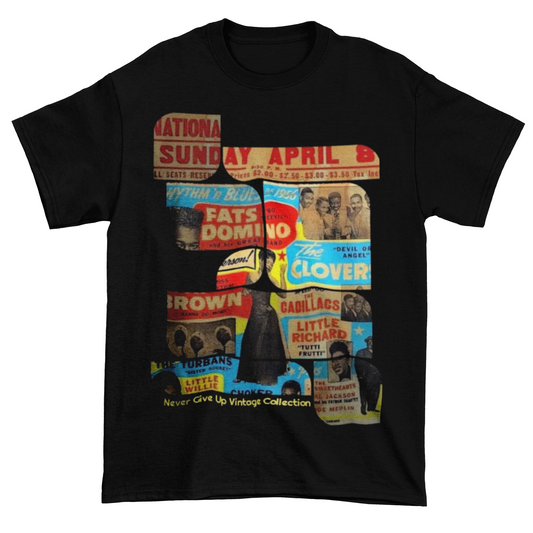 Fats Domino Unisex T-Shirt - Never Give Up Vintage Collection