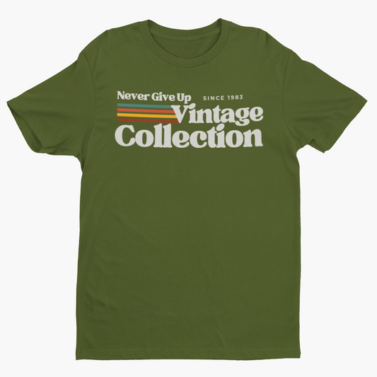 Retro Collection Unisex T-Shirt - Never Give Up Vintage Collection